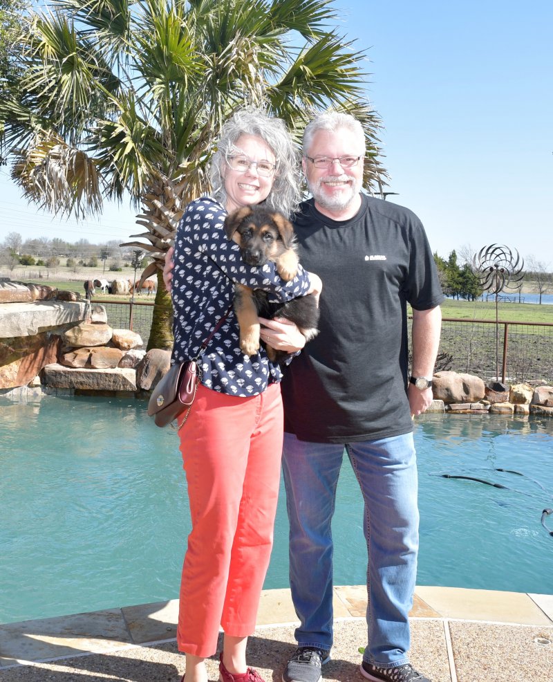 Zuriel a Nix and Emma male with his new owners Louis and Martha Felini. Picture taken on March 09, 2019